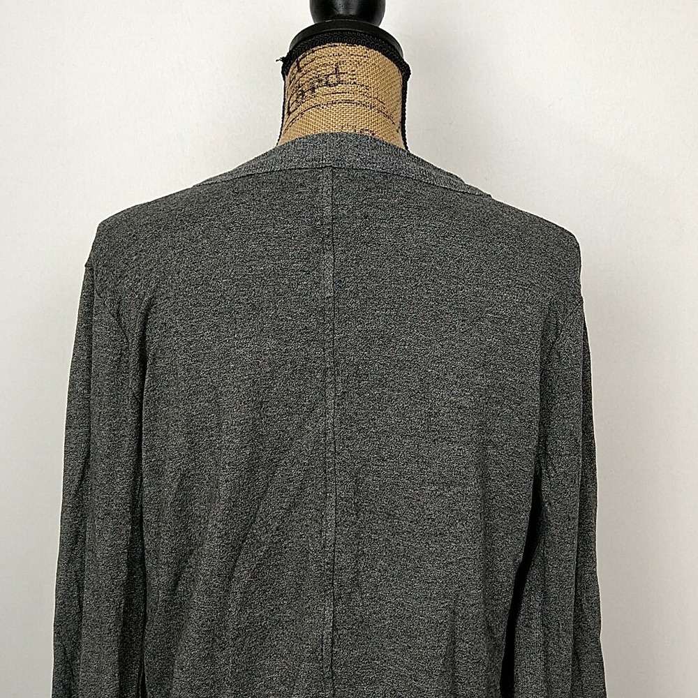 Lou & Grey Cardigan Women Small Gray Draped Open Front Heathered Long Sleeve - Picture 5 of 8